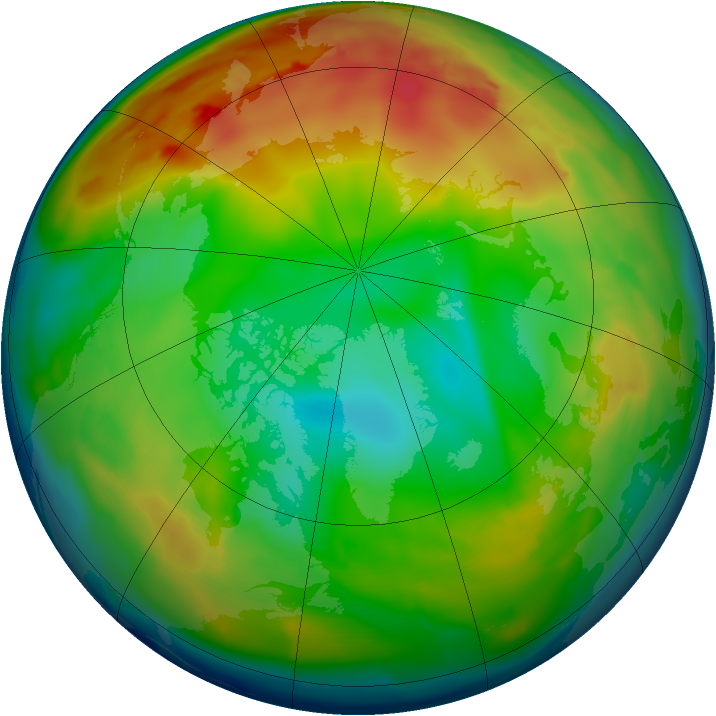 Arctic ozone map for 21 December 2009